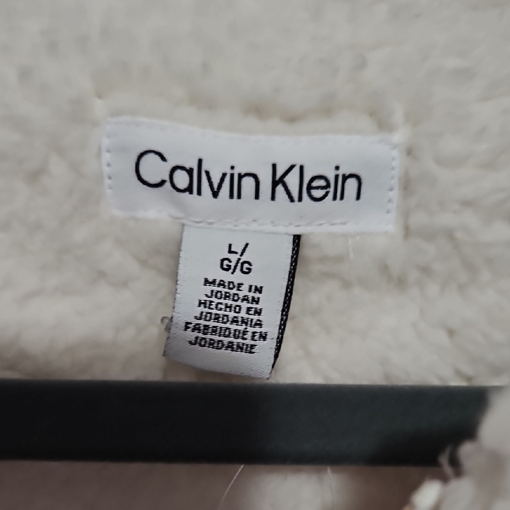 Calvin Klein Cream Fleece Zip-Up - Picture 5 of 8
